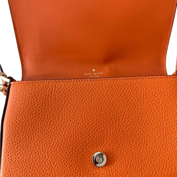 Kate Spade Lena Mini Crossbody Orange with Flap Closure New Without Tag - Picture 9 of 10